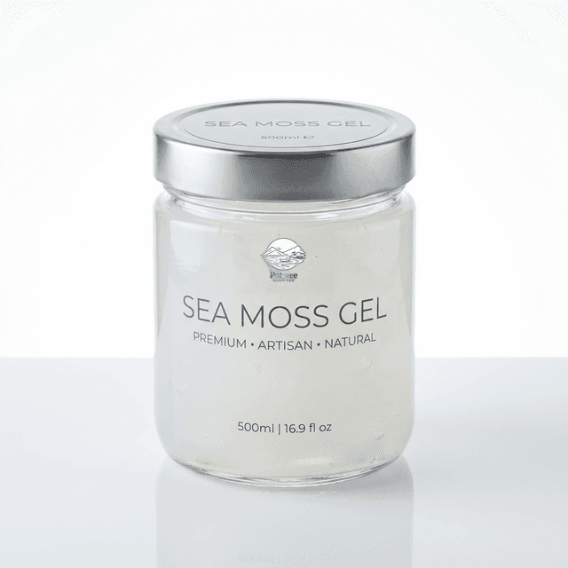 Clear Glass White Sea Moss Gel 500ml Jar from St. Lucia