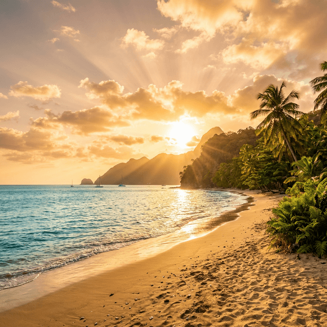 Caribbean golden hour